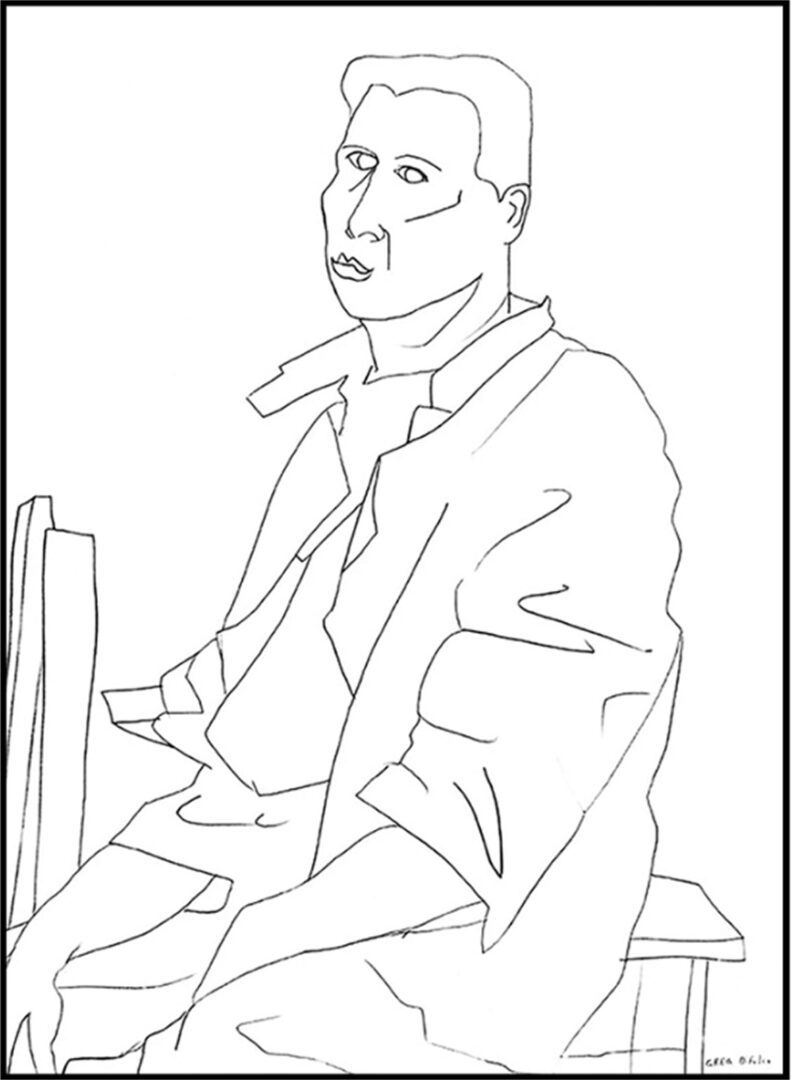 Abstract portrait of a seated figure