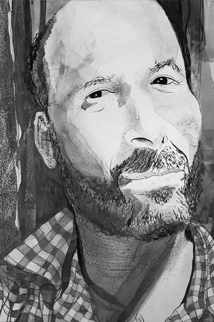Black and white portrait of a man