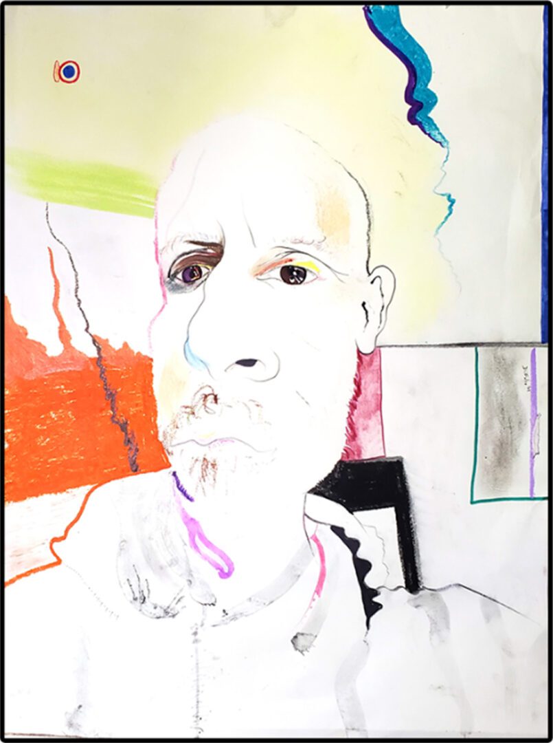 Abstract portrait with colorful background